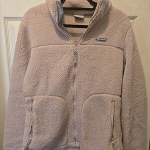 Columbia Light Pink West Bend Full Zip Sherpa Fleece Jacket